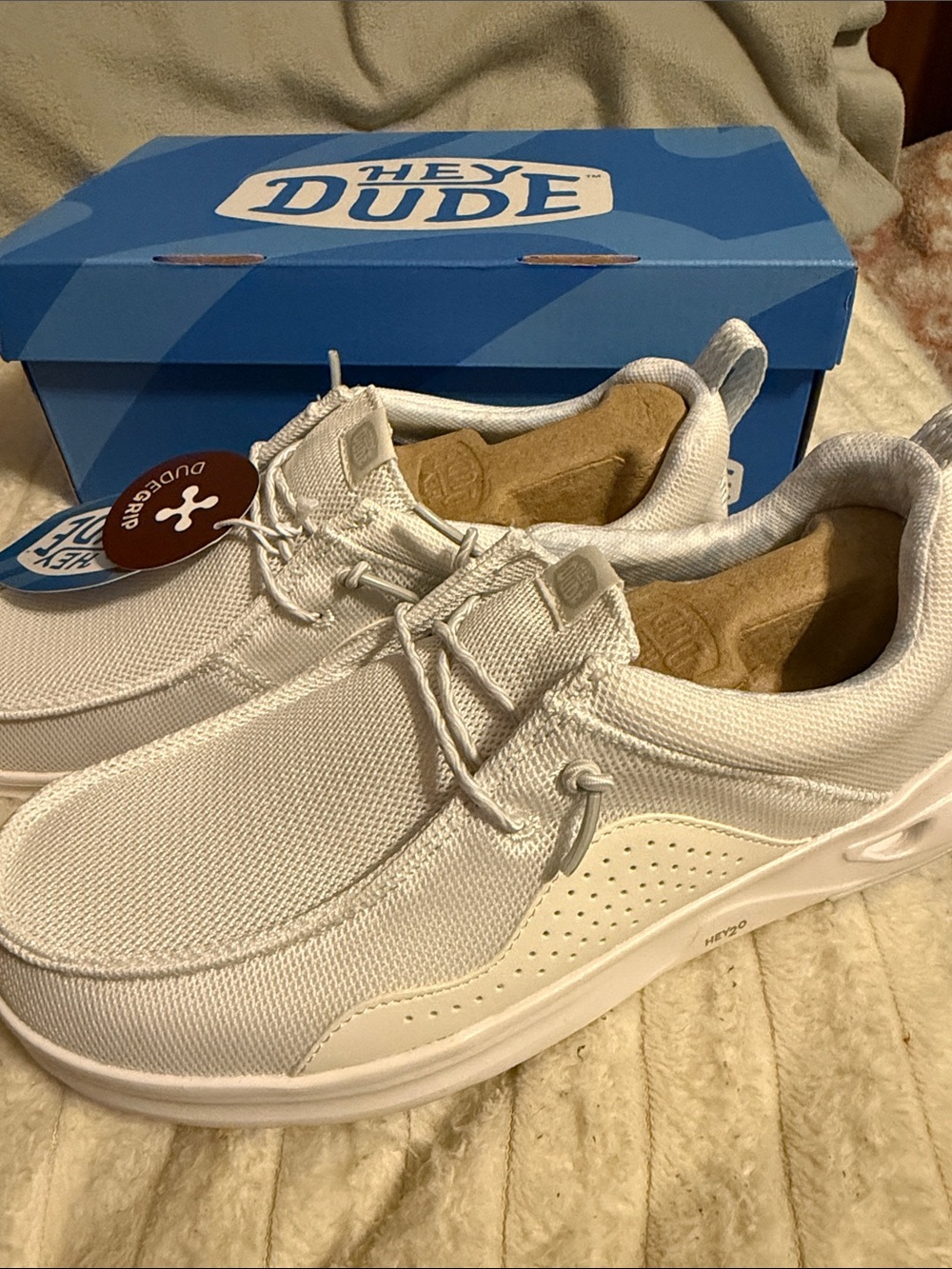 Hey Dude Men's White Casual Slip-On Loafers